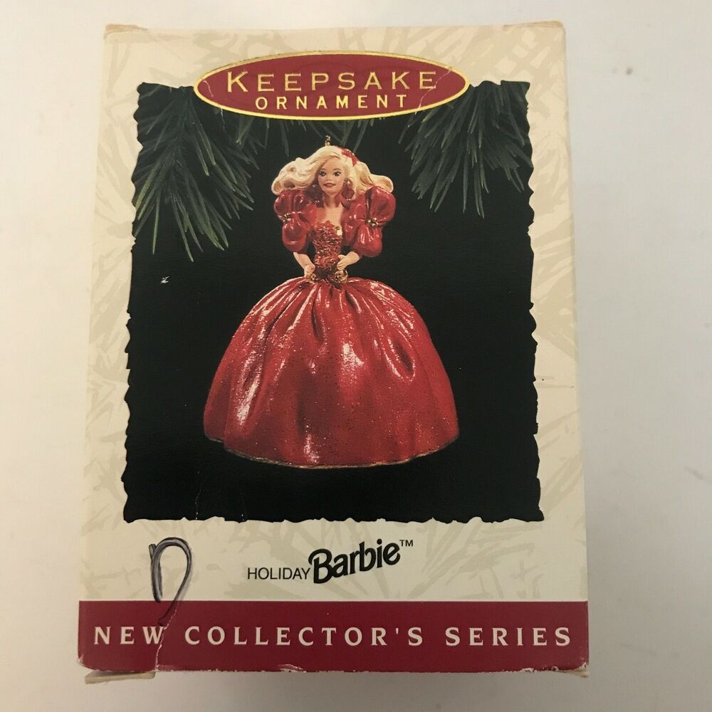 Holiday Barbie New Collector's Series Hallmark Keepsake Ornament 1993 Red Dress
